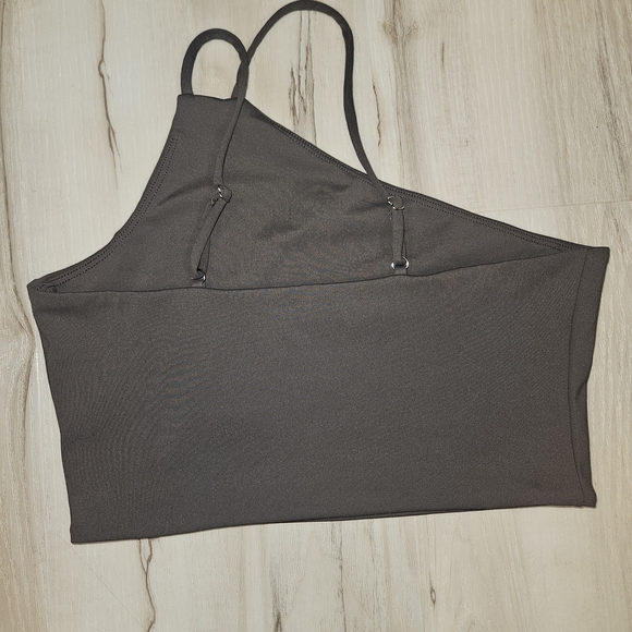 Savvi One-Shoulder Bra Small Conscious Collection, Medium Impact, 82/18 Charcoal - Picture 4 of 9